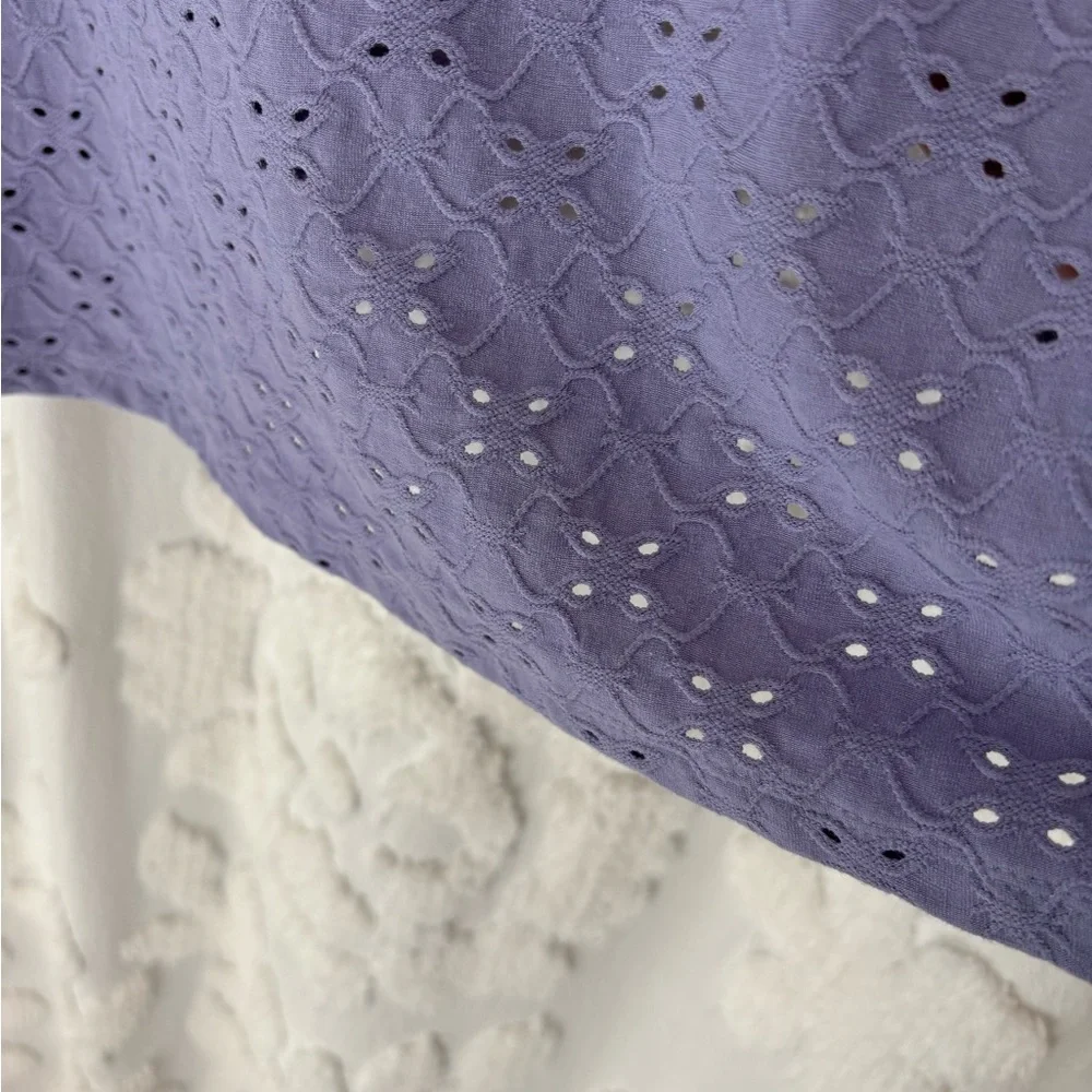 Ava & Viv Purple Eyelet 3/4 Sleeve Top 1X - Picture 8 of 9